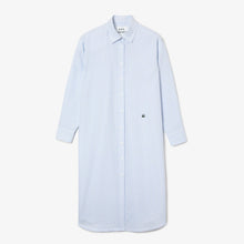 Charger l&#39;image dans la galerie, Lacoste X APC Robe oversize à manches longues et col chemise rayée bleue pour femme