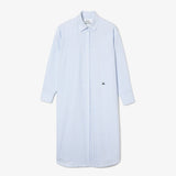 Lacoste X APC Robe oversize à manches longues et col chemise rayée bleue pour femme