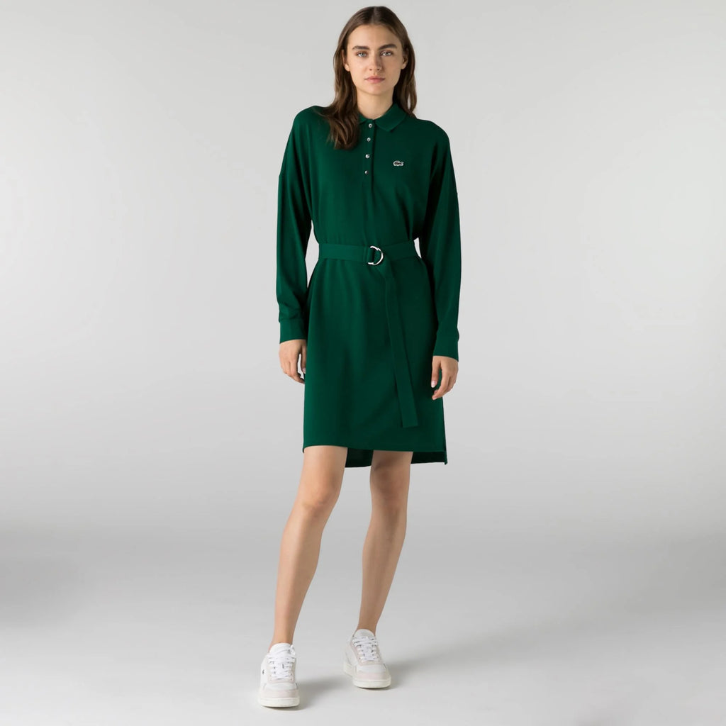 ROBE LACOSTE VERT MANCHE LONGUE