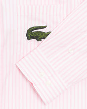 Charger l&#39;image dans la galerie, Chemise unisexe Lacoste à rayures avec grand crocodile en coton