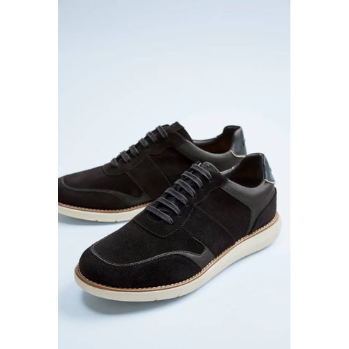 Basket Zara En Cuir Homme - Noir