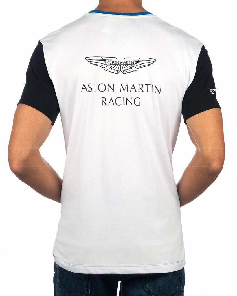 Tee Shirt Manches Courtes Aston Martin Homme Blue Blanc