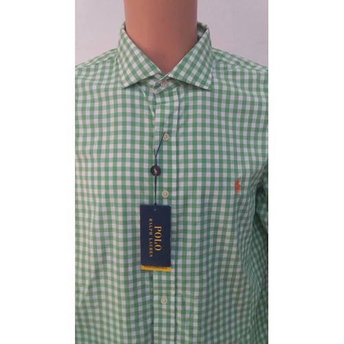 Chemise Ralph Lauren à Carreaux Homme - Vert/Blanc/Orange