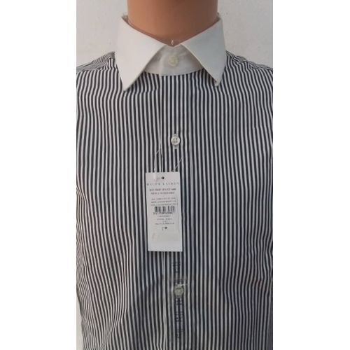 Chemise Ralph Lauren Manches Longue à Rayures Homme - Noir/Blanc