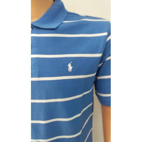 Polo à Rayure Homme - Bleu/Blanc