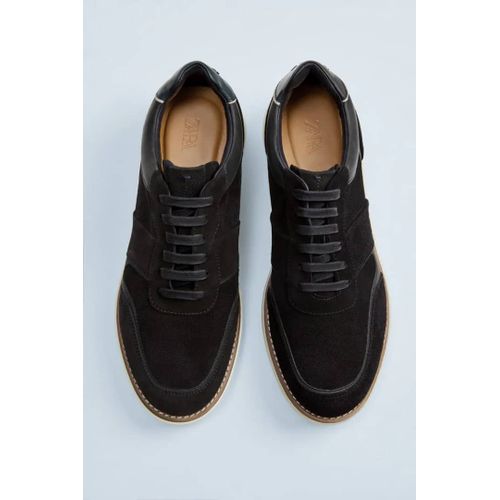 Basket Zara En Cuir Homme - Noir