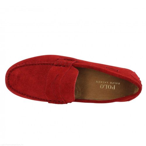 Mocassin Ralph Lauren En Daim Homme - Rouge