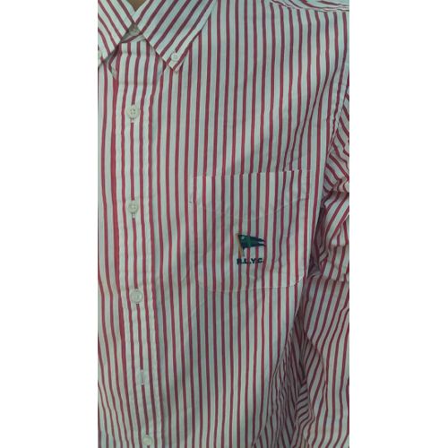 Chemise Ralph Lauren Manches-Longue à Rayures Homme - Rouge/Blanc