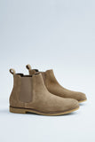 Boot A Gaine Homme Zara En Cuir Véritable Daim Marron cCair