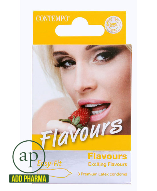 Contempo Flavours Condom – 3 préservatifs en latex de qualité supérieure