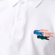 Charger l&#39;image dans la galerie, Polo Lacoste Manches Longues 3 Caimans Blanc