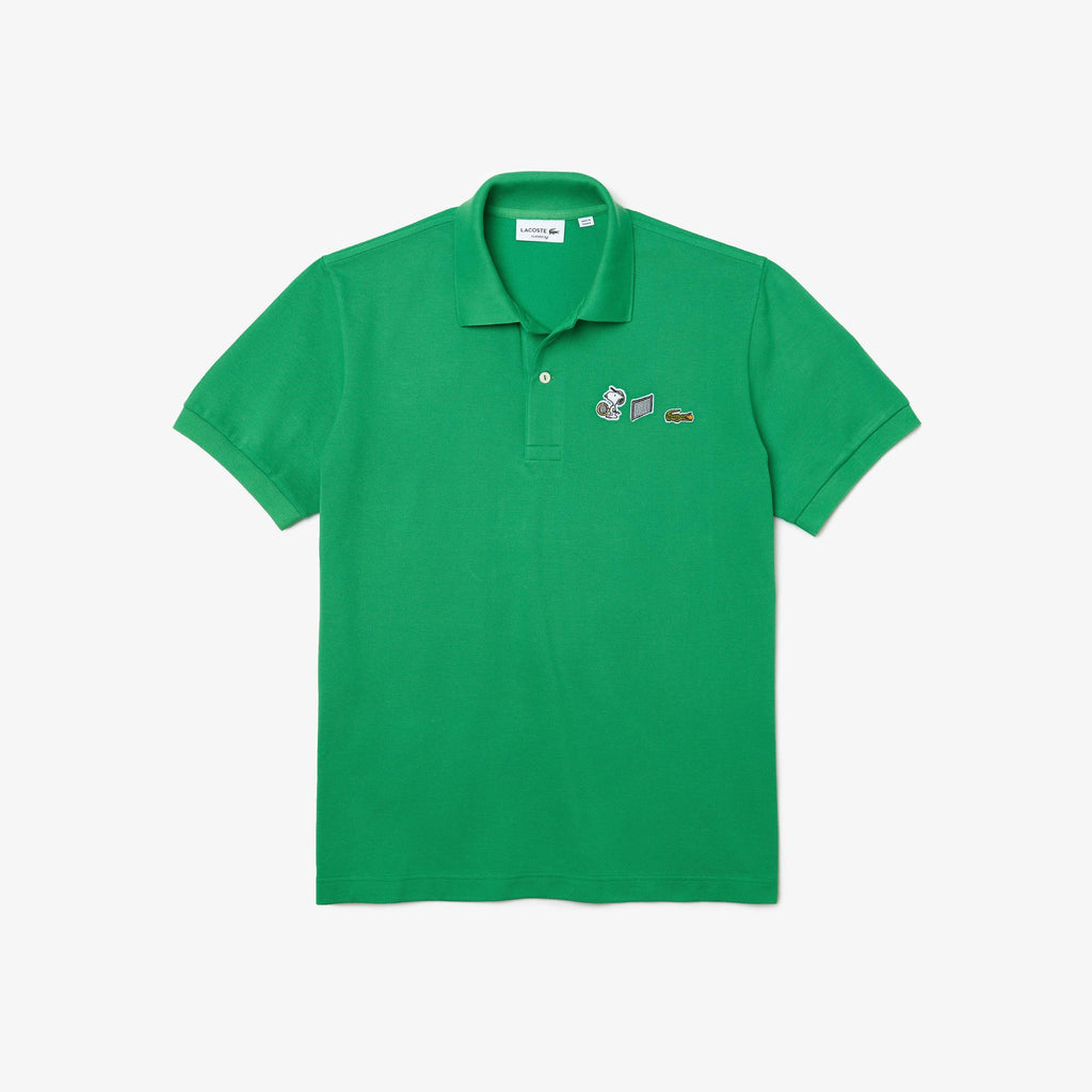 Polo Lacoste x Peanuts Vert Relaxed Fit en coton bio