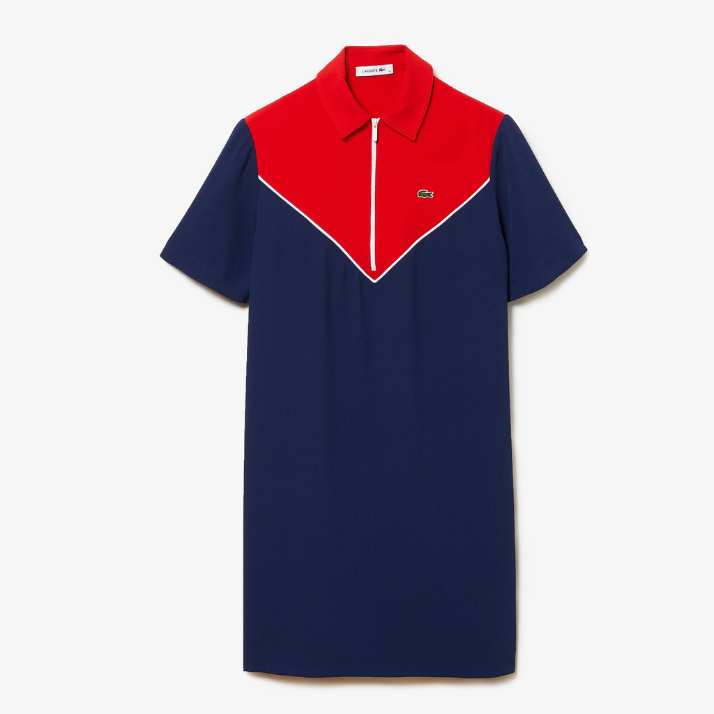 Robe polo fluide à col zippé pour femmes