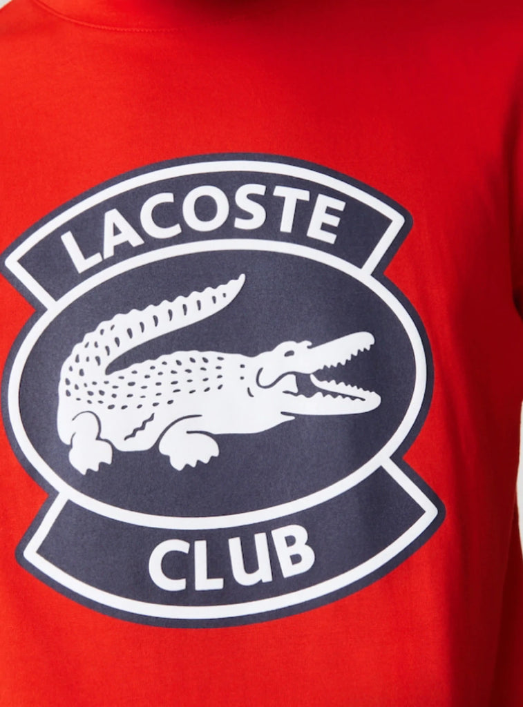 T-SHIRT LACOSTE - BADGE OVERSIZE - ROUGE ET BLEU