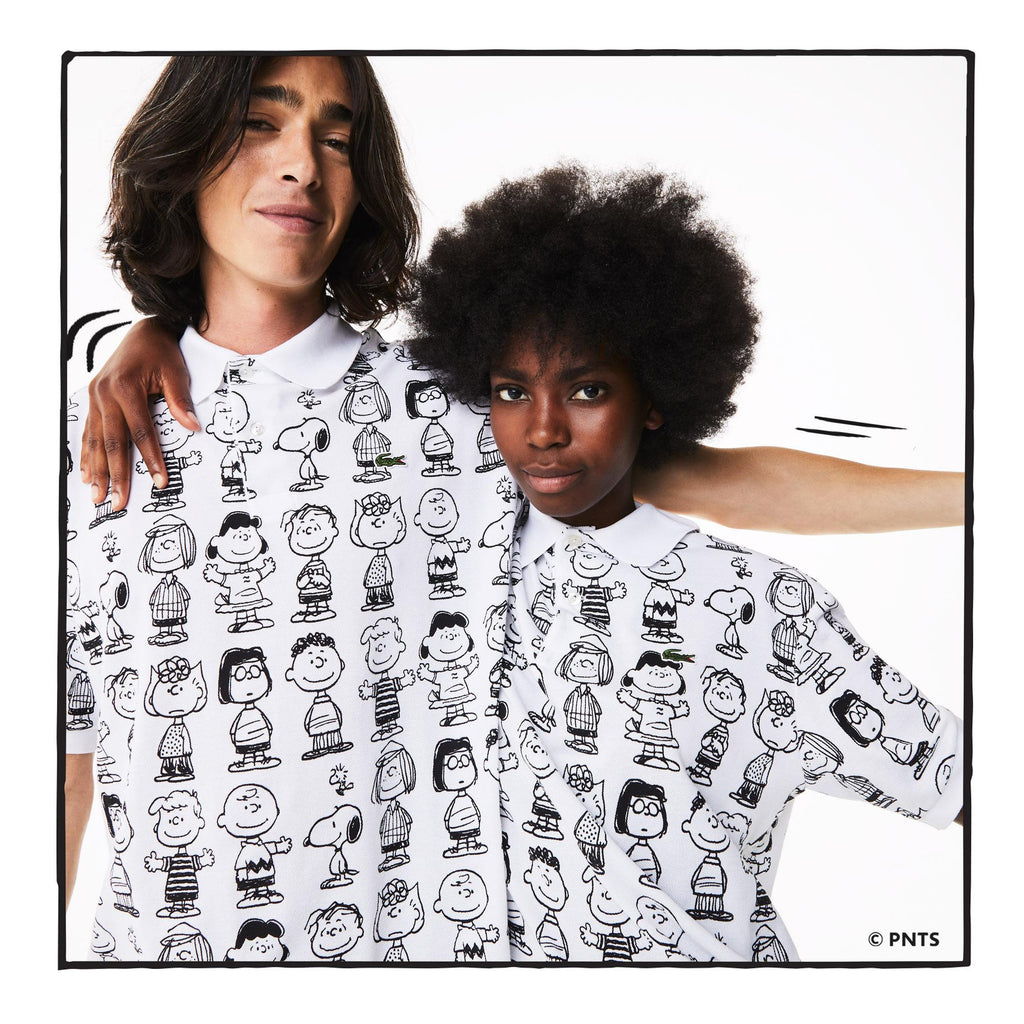 Polo unisexe Lacoste L!ve X Peanuts coupe ample