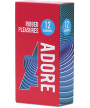 Charger l&#39;image dans la galerie, Preservaitif Ribbed Pleasures Adore 12 Condoms