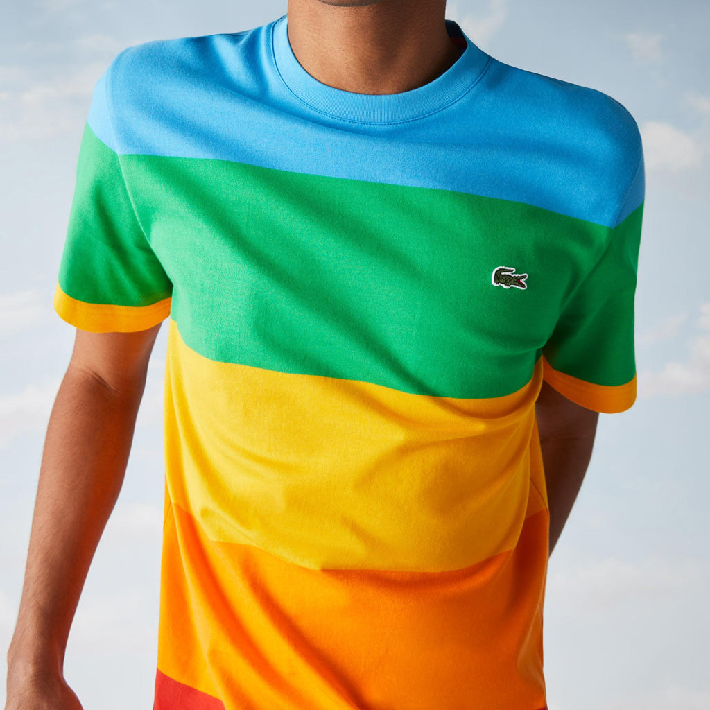 Tee-shirt Lacoste x Polaroid à Rayures Colorées
