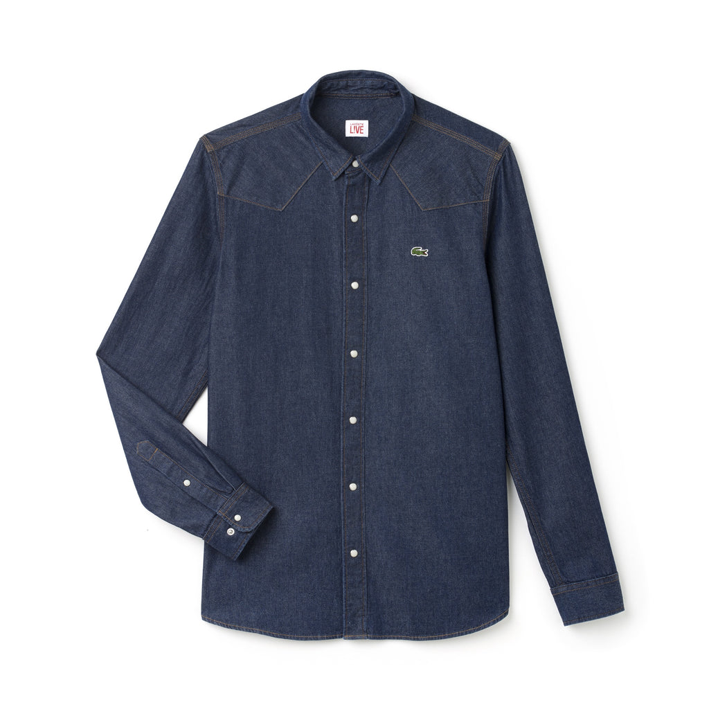 Chemise Jeans Lacoste Manches Longues - Bleu