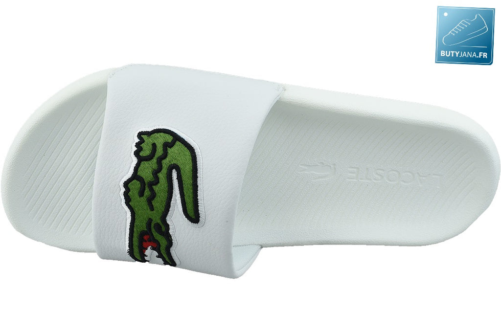 Claquette Lacoste Croco - Blanc/Vert