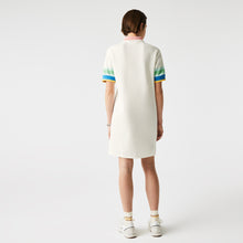 Charger l&#39;image dans la galerie, Robe polo femme en coton nid d&#39;abeille avec détails rayés
