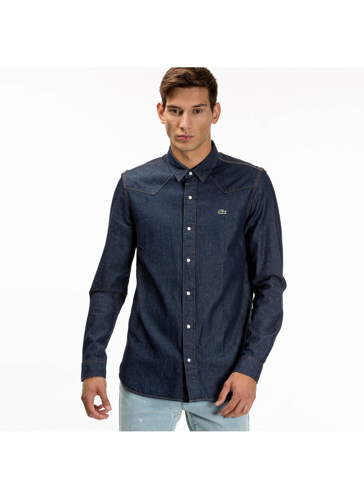 Chemise Jeans Lacoste Manches Longues - Bleu