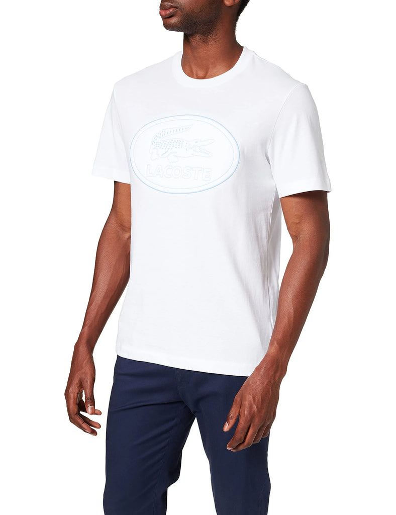 Tee-shirt Lacoste à logo ovale Blanc Pour Homme