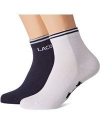 Lot De 2 Chaussettes Lacoste Homme - Blanc Marine Bleu