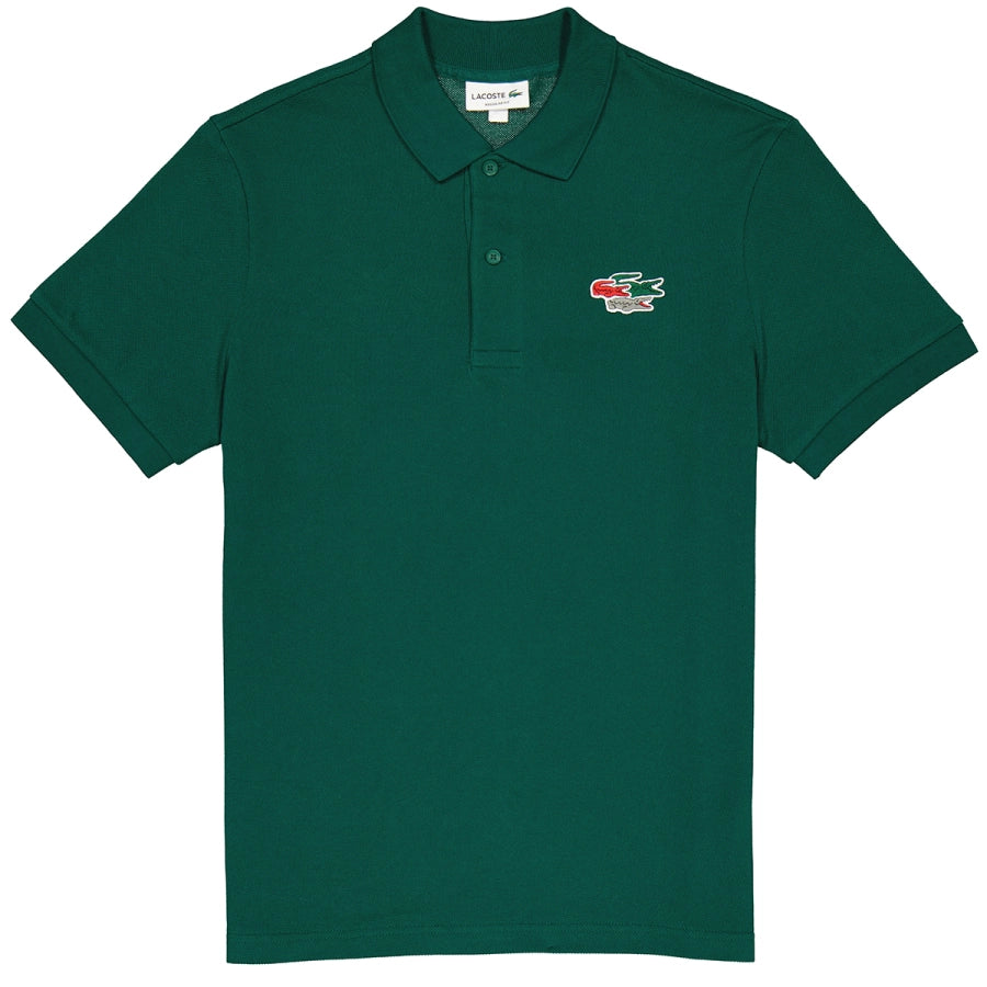 Polo regular fit Lacoste  Vert Crocodiles en coton bio