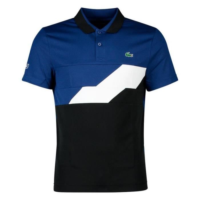 Polo Sport Lacoste Homme - Bleu/Blanc/Noir