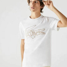 Charger l&#39;image dans la galerie, Lacoste T-shirt col rond brodé crocodile blanc pour homme