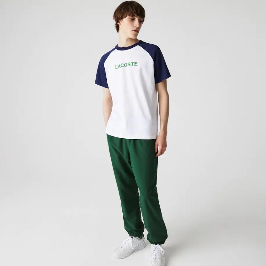 Tee-shirt unisexe Lacoste LIVE en coton bicolore avec marquage Homme/Femme