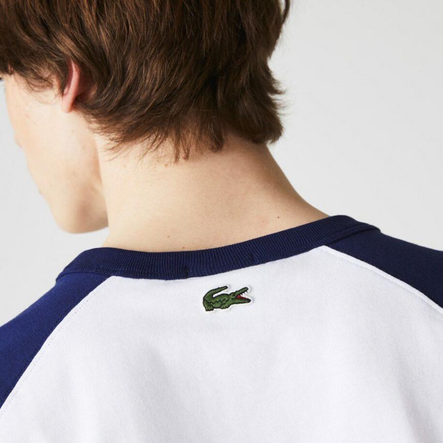 Tee-shirt unisexe Lacoste LIVE en coton bicolore avec marquage Homme/Femme