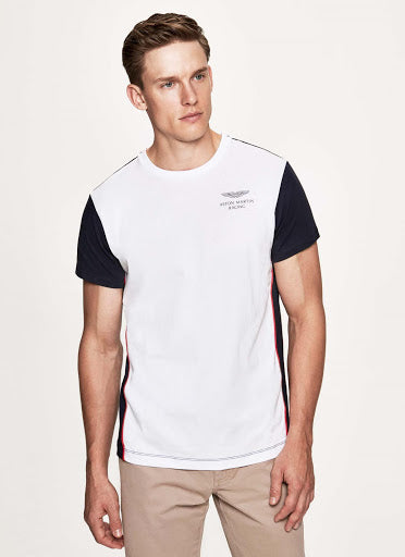 Tee Shirt Manches Courtes Aston Martin Homme Blue Blanc